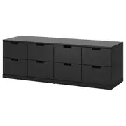 NORDLI chest of 8 drawers, anthracite, 160x54 cm