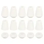 16Pcs Plastic Cord Lock Bell End Stopper Cord End Lock Rope Fastener, White