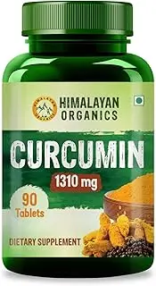 Himalayan Organics Curcumin C3 Bioperine 1310Mg Supplement with 95% Curcuminoids | Good for Skin & Joint Pains | Better Absorption | Boost Immunity for Men & Women - 90 Veg Tablets