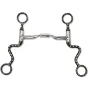 15TO 5 in Myler Steel Seven Horse Bit Shank Low Port Comfort Snaffle Black