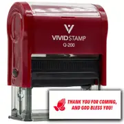 Vivid Stamp Thank you for coming, and God bless you! Self-Inking Rubber Stamps