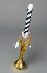 Mackenzie Childs Snowdrop Candlestick Holder - Short Retired