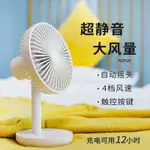 【夏季爆款】定時搖頭桌面USB小風扇靜音電扇不插電大風力辦公室可充電宿舍電風扇 風扇 小電風扇