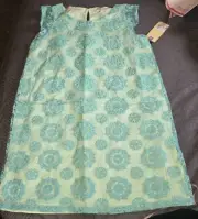 Girls Cherokee Dress Size XL Nettle Green Sleeveless Lace Overlay Embroidered