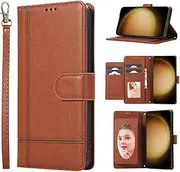 [YocoverTech] for Oppo A18 4G Case,for Oppo A18 4G Wallet Case[5 Card Slots+a Pocket+Mirror] PU Leather Folio Flip Magnetic Cover-Brown