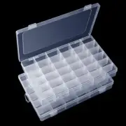 2 Pack 36 Grids Clear Plastic Organizer Box for Small Crafts Beads Jewelry