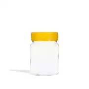 200mL / 250g Plastic Honey Jar Square Clear Yellow Lid PET Tamper Proof x10