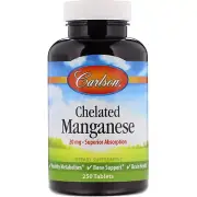 Carlson Labs, Chelated Manganese, 20 mg, 250 Tablets