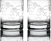 Greenline Goods Whiskey Glasses - 10 oz Tumbler Gift Set - Science of Whisky Glasses (Set of 2) Etched with Whiskey Chemistry Molecules | Old Fashioned Rocks Glass