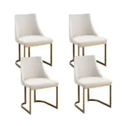 Artiss Dining Chairs Set of 4 Linen Fabric Frame Beige