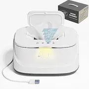 Baby Wipes Warmer Baby Wet Wipes Dispenser, Adjustable Diaper Wipes Warmer with LED Light & USB Cable, Wipe Warmer with Digital Display, Heater Thermostat Wet Wipes Box for Home Travel