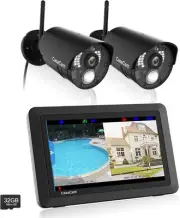 Wireless Security Camera System | 7" Touchscreen 2 Piece Set, 7" monitor