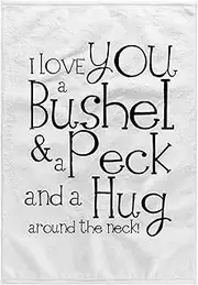 3D Rose I Love You a Bushel and a peck. White and Black. TWL_193477_1 Towel, 15" x 22", Multicolor