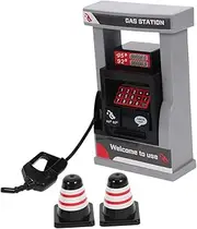 DRESSOOS Simulation Gas Station Toys Mini DIY Assembly Toy Gas Pumps Traffic Cones Lights for Boys Girls