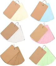 CAXUSD 6 Pcs Blank Ring Notepads Portable Memo Cards Index Cards Ring Flashcards for Studying DIY Vocabulary Flashcards