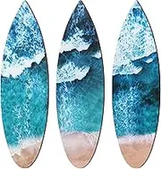Tatuo Surfboard Wall Hanging Sign Wooden Beach Decor Summer Themed Flip Flop Tropical Bar Wall Decor Welcome to Paradise Door Sign for Home Room Party Decor (Simple Style,3 Pcs)