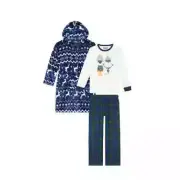 Eddie Bauer Boys Youth 4 piece PJ Set with Robe Reindeer NWT Medium 10/12