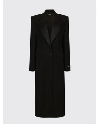 Dolce & Gabbana Long Wool Shawl Collar Coat Women Black