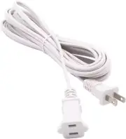 Two Prong Extension Cord 15 FT White Indoor AC 2 Prong Male and Female Power Cab