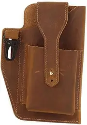 [SAFIGLE] Men's Cowhide Outdoor Waist Bag Multi-Function Pouch for Hiking Camping Shopping School