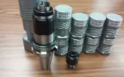 BT40 tapping head,tapping collet chuck w. 8 torque control T-type adapters-new