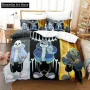 a3176 Bed Sheets Undertale Sans Bedding Set Cute Quilt Cover Bed Cover With Pillowcase Boys Adult3-Piece Bedding Set (1 Duvet Cover + 2 Pillow Shams)