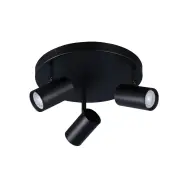 Aster Modern 3-Light Round Flush Ceiling Spot Light Lamp Black