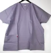 Elate ALLHEART 4XL Women's PEW GRAY Solid Scrub Top