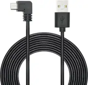 11FT 90 Degree Micro USB Power Cable, Right Angle Dash Cam Black