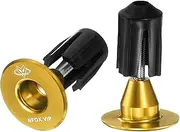 uxcell Bar End Plugs 6061 Aluminum Handlebar End Caps Bike Plugs 0.7oz Expanding Locking for MTB Road BMX Fixed Gear Bike, Gold
