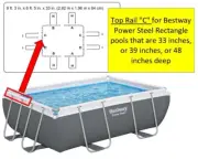 Bestway Top Rail "C" for 33, 39, or 48 inch deep Power Steel Frame Pools