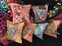 在飛比找樂天市場購物網優惠-印度手工繡珠抱枕套全色系印度風格現貨坐墊印度工藝東南亞風靠墊