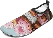 [BTCOWZRV] Water Shoes for Women Men Cartoon Donuts Water Sports Shoes Slip-on Breathable Lightweight Athletic Aqua Sock