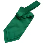 DQT Emerald Green Plain Satin Self-Tie Wedding Cravat