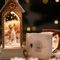 在飛比找樂天市場購物網優惠-圣誕節發光擺件仿真教堂小油燈擺飾酒吧咖啡廳桌面布置裝飾小道具