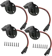 CANIGHT 4 Sets Sae Power Socket Sidewall Port Connector Solar Panel Mount Connector for Rvs Motorcycles and Tractors with Protective Covers and Easy Installation