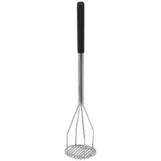 Winco 5-Inch by 24.5-Inch Round Potato Masher, Poly Propylene Handle, Black