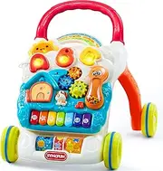 SYNCFUN Baby Learning Walker, 2 in 1 Sit to Stand Learning Toys, Baby Toys 6-12 Months, Educational for 1 Year Old, Push Walker Gift with Wheels for Infant Boys Girls