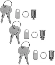 Angoily 3 Sets Lock with Key Secure Box Lock Replacement for Cabinets Cash Registers and ATM Machines Corrosion Resistant and Security
