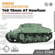 SSMODEL SS144534 1/144 Military Model Kit T40 75mm AT Howitzer Tank Destroyer