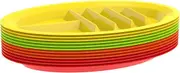 12 pcs Plastic Taco Holder Versatile Taco Holder Plates Safe Taco Bar Serving Dishes Taco Plates with Dividers Colorful Taco Trays Easy to Clean Taco Plates for Taco Supplies