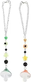 PRETYZOOM 2pcs Flower Phone Charms with Mushroom Pendant Creative Mobile Decoration Accessories Stylish Phone Strap Unique present Option