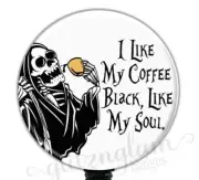 Funny Badge Reel, Grim Reaper Badge Reel, Coffee Badge Holder, ID Reel G6020B
