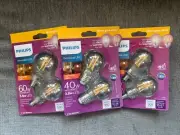3 - 2PKS Philips Warm Glow G16.5 Dimmable LED Decorative Globe Light Bulbs 60w
