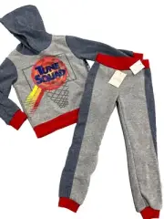 NWT - WB Space Jam 2 piece Boy’s Tune Squad Hoodie & Jogging Pants Outfit Size 4