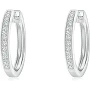Pave-Set Diamond Hinged Hoop Earrings