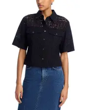 Veronica Beard Spruce Eyelet Top