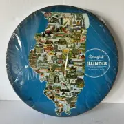 New SEALED Vintage 1969 Springbok Contour 400 pc. Puzzle State of Illinois Map
