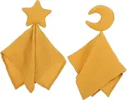 SWOOMEY 2Pcs Security Blankets with Design Soft Snuggle Blankets for Crib Bedding Gentle Touch Comfort