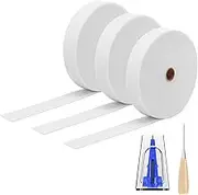 3 Rolls Jelly Roll Batting Strips for Rugs, Polyester Quilting Jelly Roll Fabric with Fabric Tube Maker and Awl, Versatile Sewing Accessories for Clothing, Seat Cushions, Home Furnishings